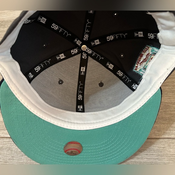 LA Los Angeles Dodgers Lids Hat Drop New Era Sea Fog 50th Patch Fitted 7 3/8 - Picture 9 of 10